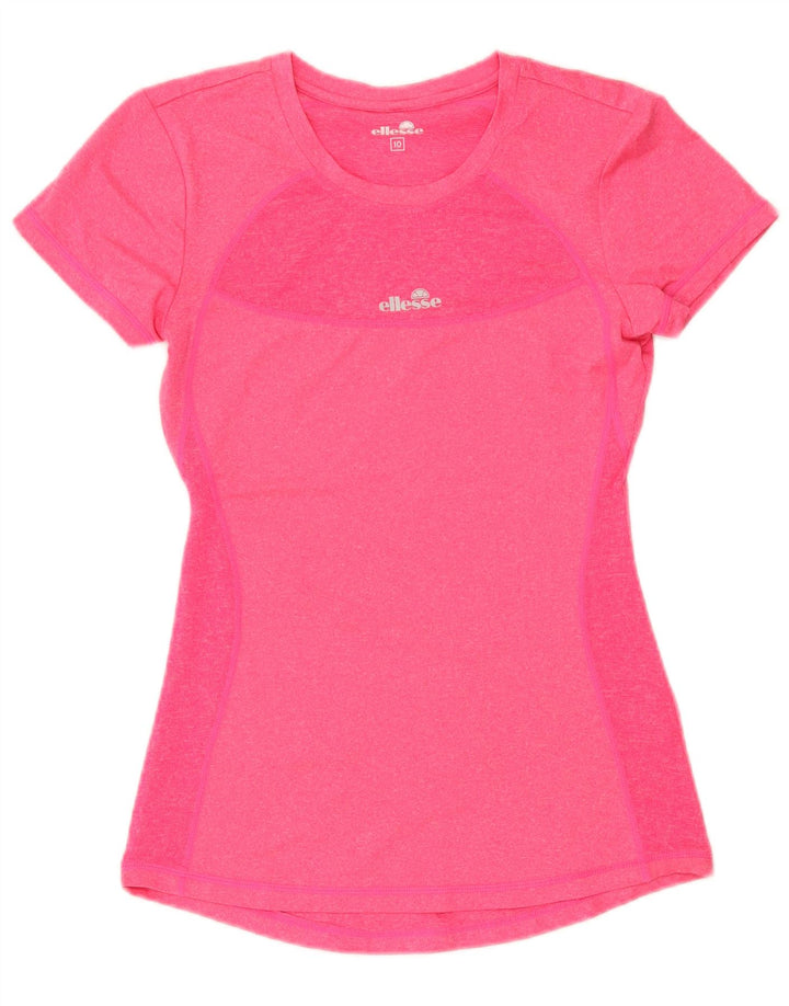 Ellesse Damen T-Shirt Top UK 10 Small Rosa Polyester