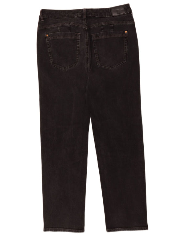 Marks & Spencer Damen Straight Jeans UK 14 Large W30 L26 Schwarze Baumwolle