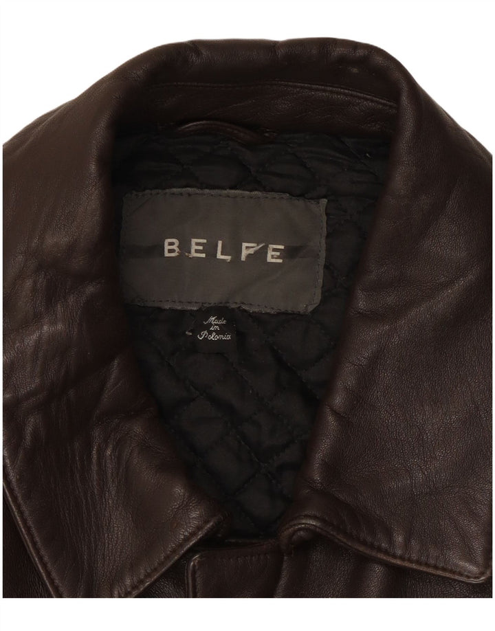 Belfe & Belfe Herren Lederjacke UK 38 Mittelbraunes Leder