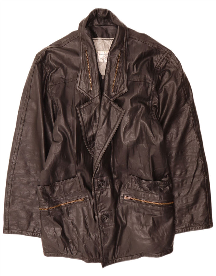 Vintage Herren Lederjacke IT 50 Large Schwarz