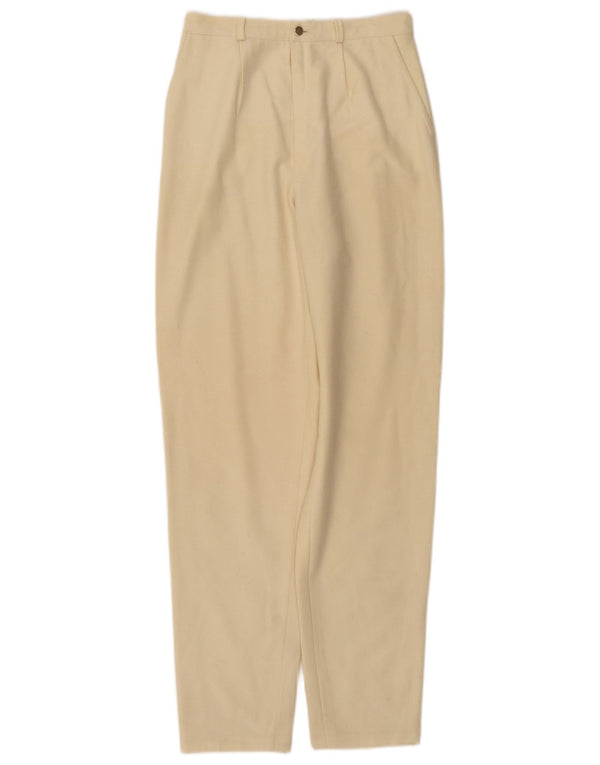 Vintage Damen-Chinohose mit hoher Taille, W26, L30, gebrochenes Weiß