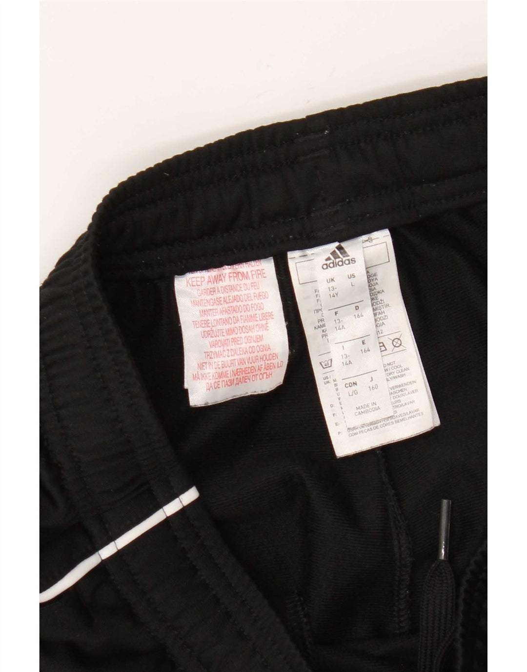 Adidas Jungen-Trainingshose, Jogginghose, 13–14 Jahre, schwarzes Polyester