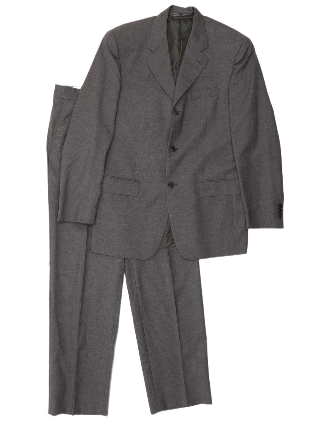 Cerruti 1881 Herren-Anzug mit 3 Knöpfen, 2-teilig, IT 48, mittelgroß, B34, L32, graue Baumwolle