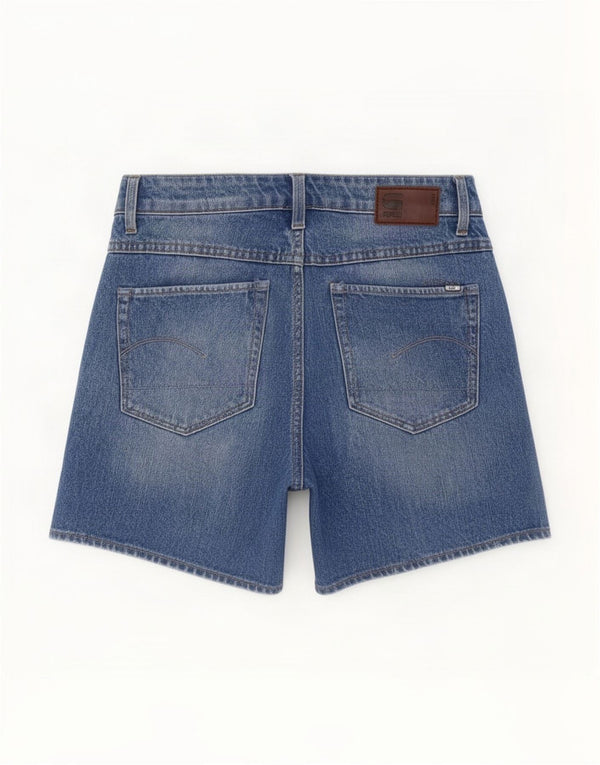 G-Star Damen 3301 Distressed Denim Shorts Small W26 Blaue Baumwolle