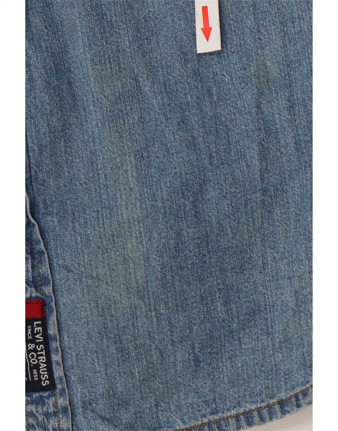 Levi's Herren Kurzarm-Jeanshemd aus mittelblauer Baumwolle