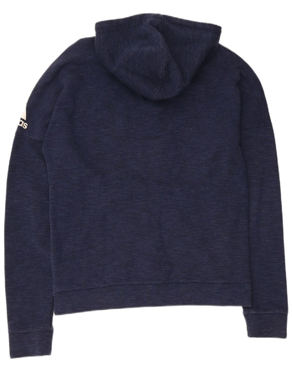 Adidas Herren-Kapuzenpullover mit Reißverschluss, mittlere marineblaue Baumwolle