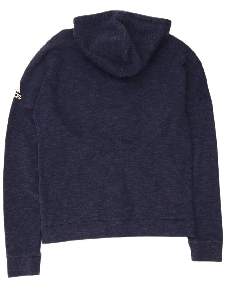 Adidas Herren-Kapuzenpullover mit Reißverschluss, mittlere marineblaue Baumwolle