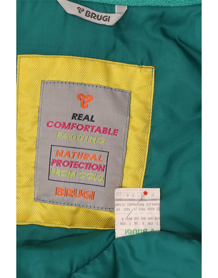 Brugi Damen-Skijacke in Übergröße, UK 14, mittelgrünes Farbblock-Polyester