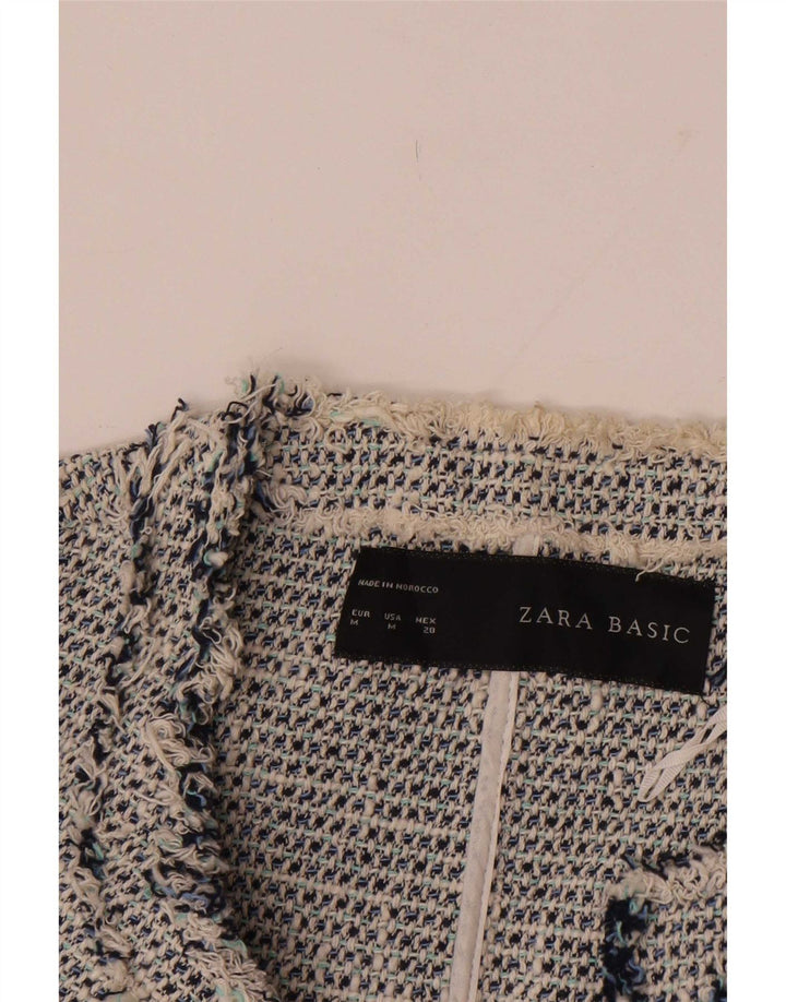Zara Damen Blazer Jacke UK 12 Mittelgraue Baumwolle