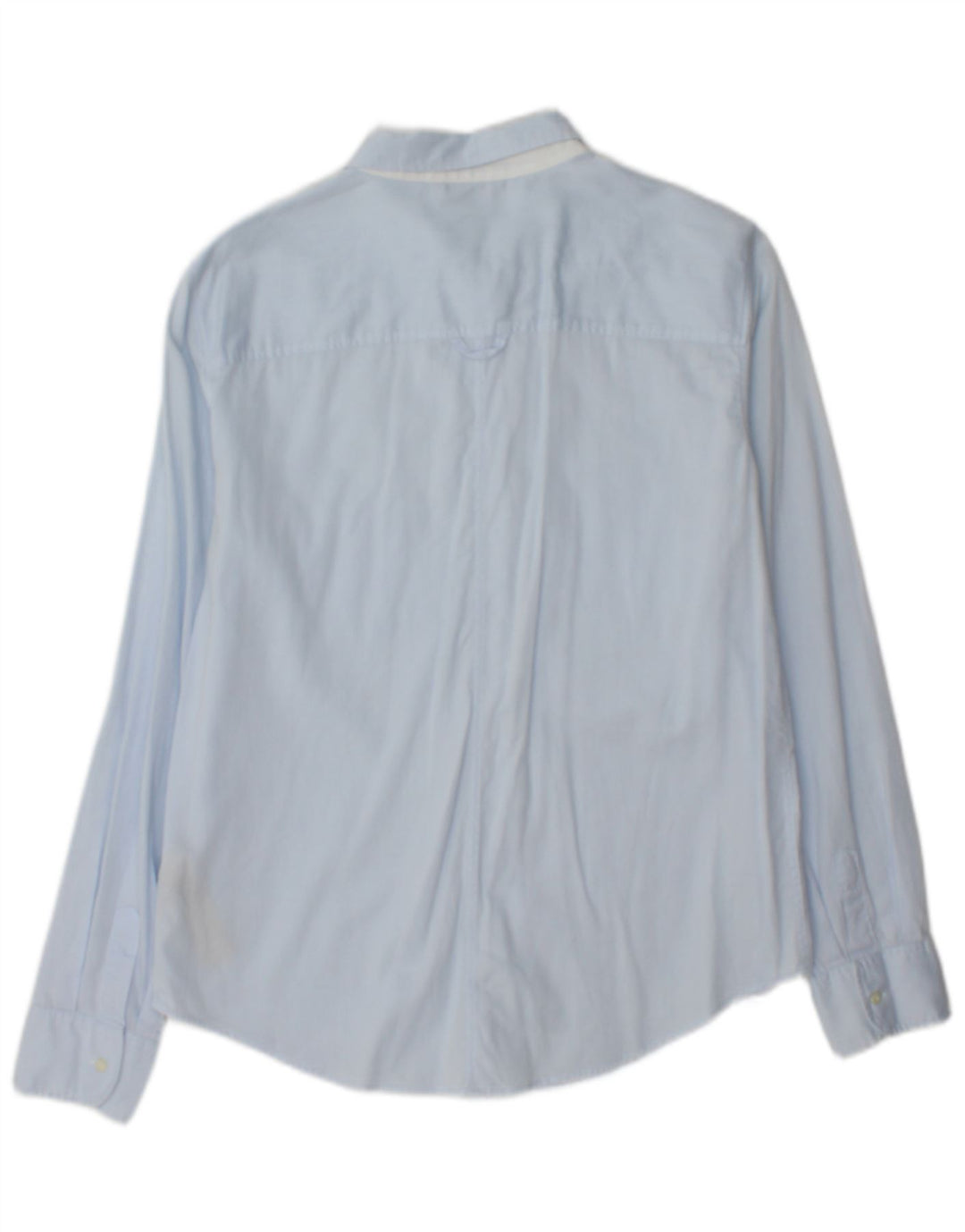 Massimo Dutti Damen-Hemd, Größe 42, große blaue Nadelstreifen-Baumwolle