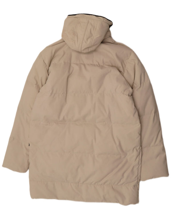 Diadora Wattierter Herrenmantel mit Kapuze, UK 42 XL, gebrochenes Weiß, Polyamid