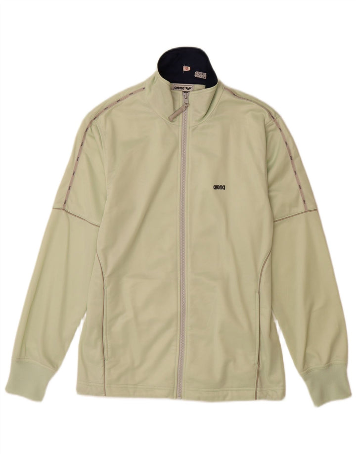 ARENA Damen-Trainingsanzug-Top-Jacke UK 12 Mittelgrünes Polyester