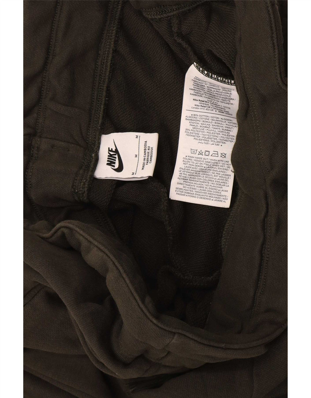 Nike Herren-Trainingshose mit weitem Bein, mittlere Khaki-Baumwolle