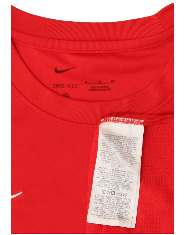 Nike Herren Dri Fit T-Shirt Top XL Rot Polyester