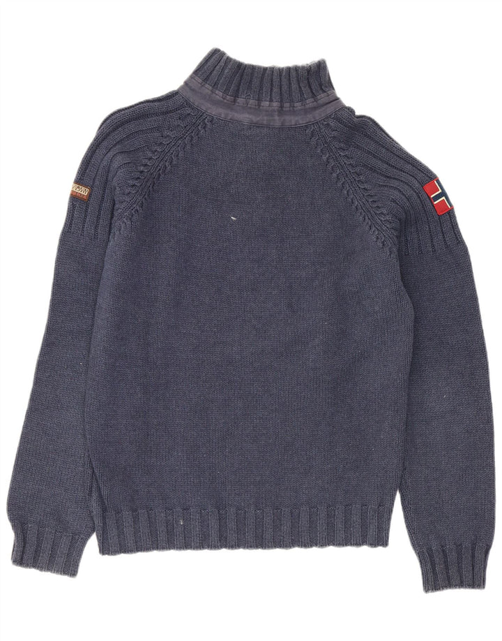 Napapijri Herren-Pullover mit Reißverschluss am Hals, klein, blau, Acryl
