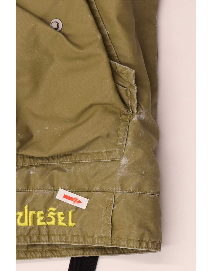 Diesel Jungen-Bomberjacke mit grafischer Kapuze, 13–14 Jahre, XL, Khaki, Polyamid