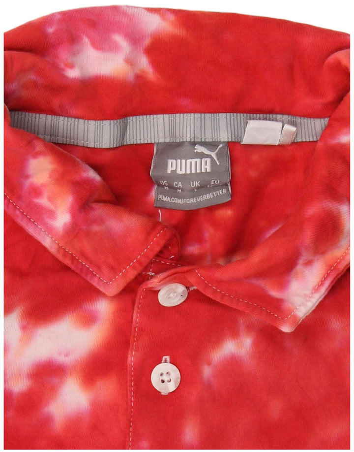 PUMA Herren Poloshirt Large Red Tie Dye