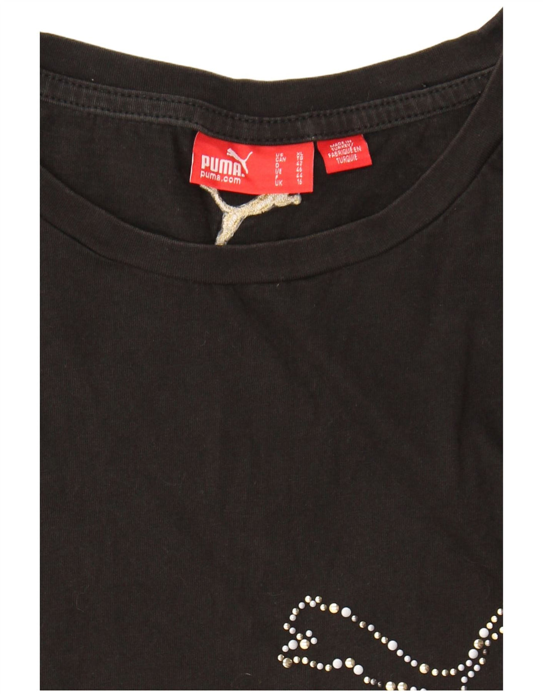 PUMA Womens Graphic T-Shirt Top UK 16 Large Black