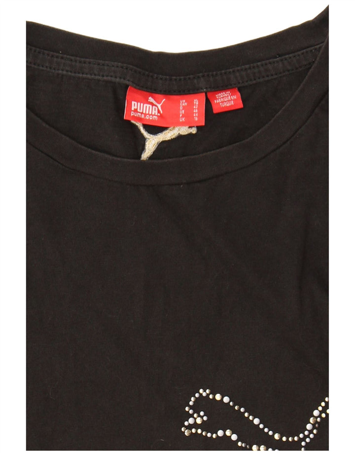 PUMA Womens Graphic T-Shirt Top UK 16 Large Black