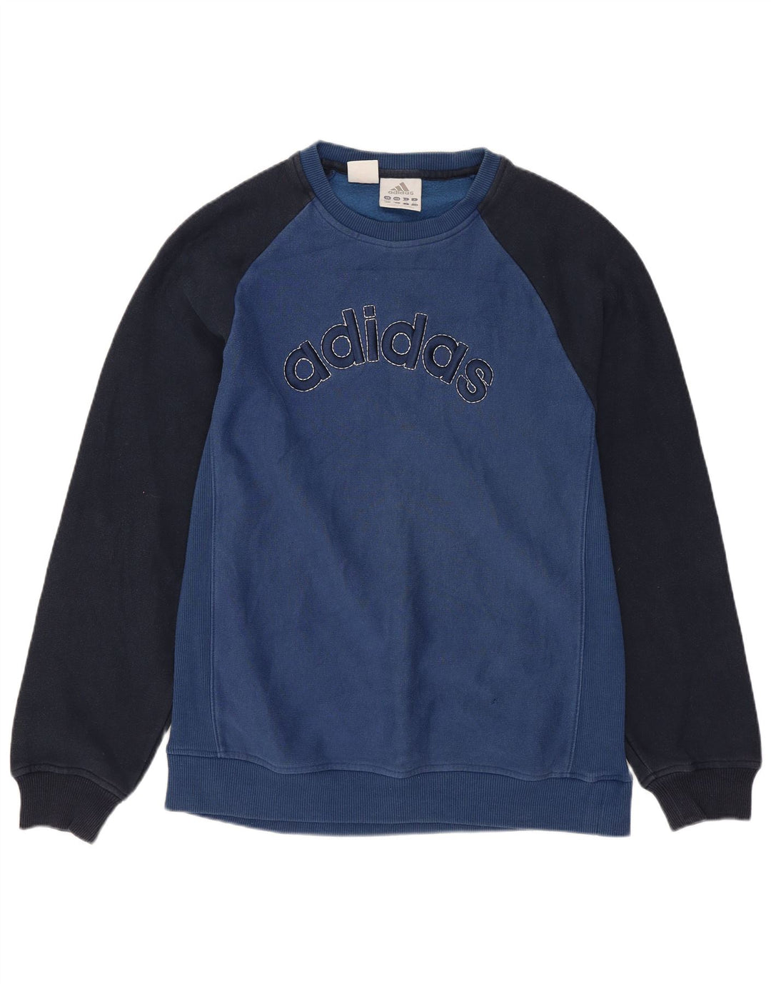 Adidas Sweatshirt mit Grafik für Jungen, 13–14 Jahre, blaue Farbblock-Baumwolle