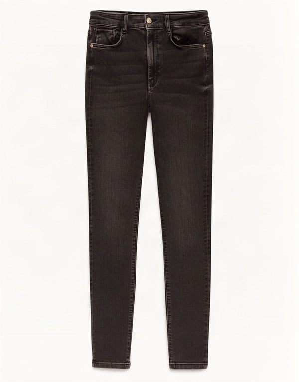 Zara Damen High Waist Skinny Jeans EU 40 Medium W30 L27 Schwarz