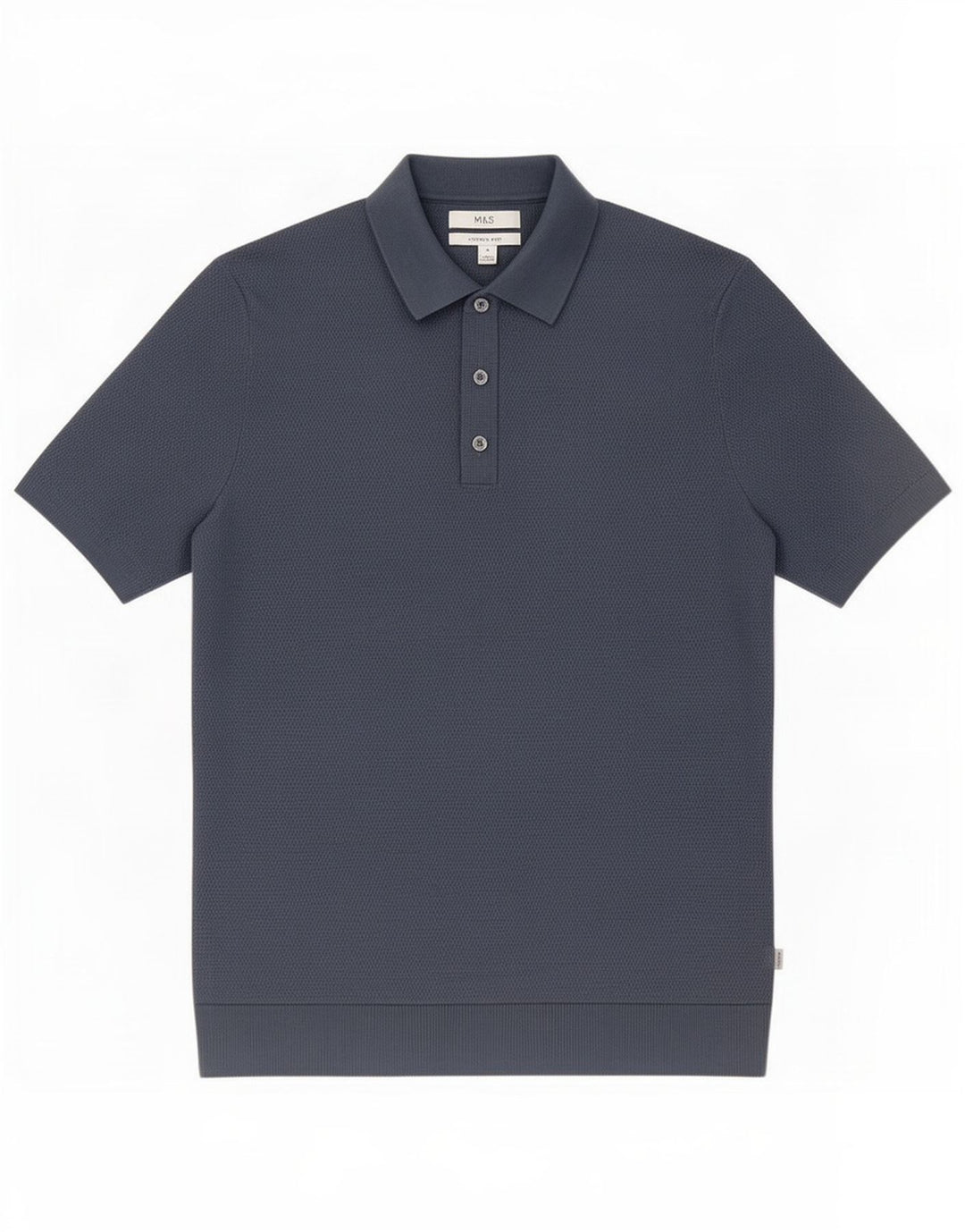 Marks & Spencer Herren-Poloshirt aus mittelblauer Baumwolle