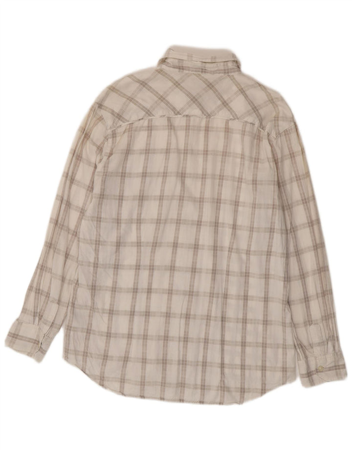 Wrangler Herren-Hemd, klassisch, schmal geschnitten, XL, cremefarben, kariert, Baumwolle