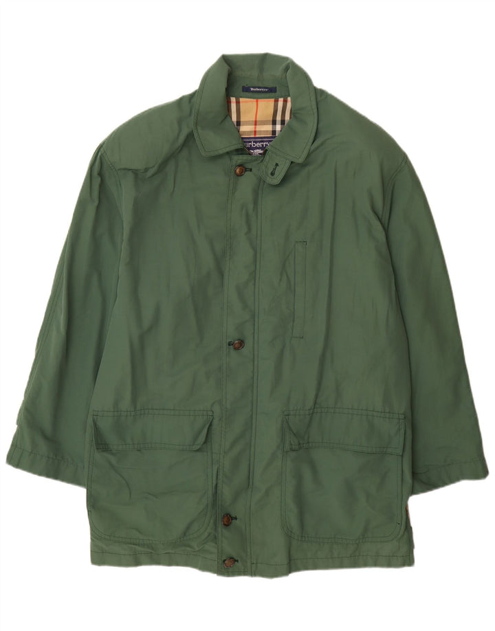 Burberrys Herren-Utility-Jacke IT 52 Large aus grüner Baumwolle