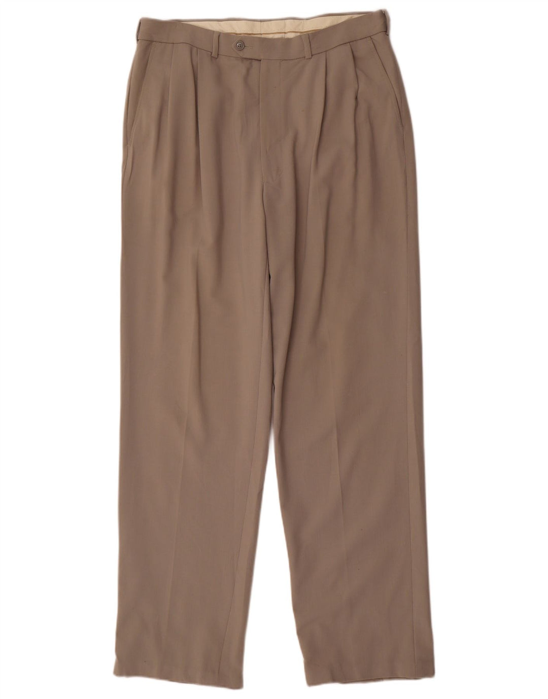 Marks & Spencer Herren-Anzughose mit geradem Bund, Breite 34, Länge 33, Grau, Polyester