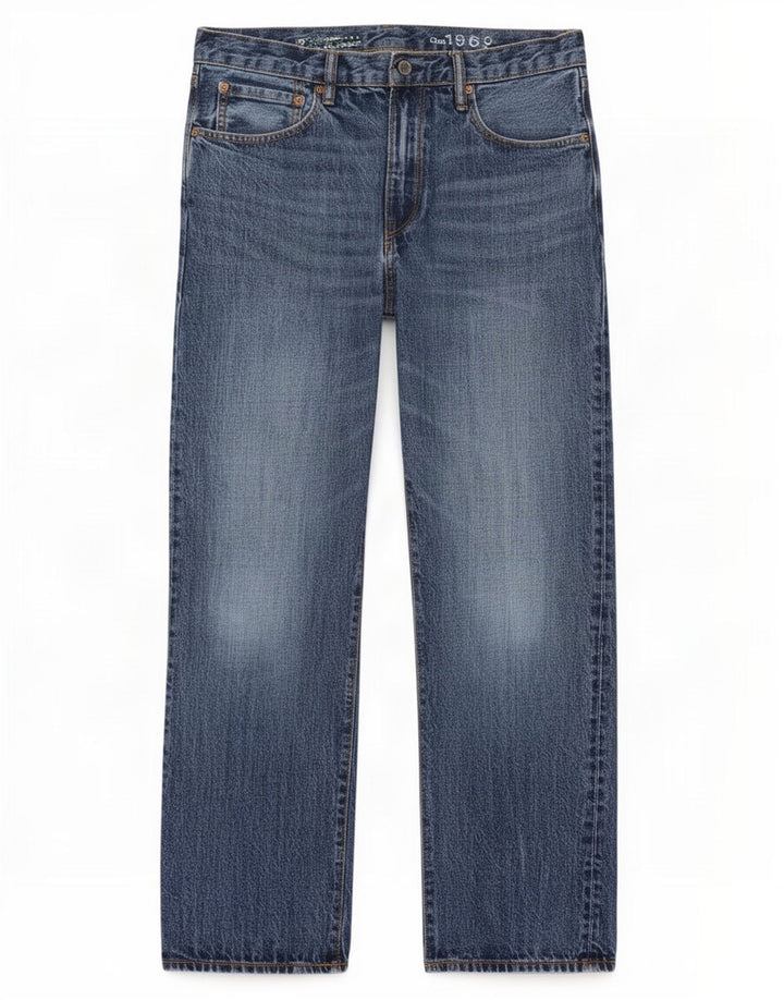 Gap Herren Straight Jeans W32 L30 Blaue Baumwolle