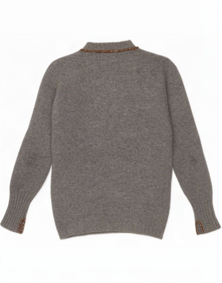 Liapull Damen-Pullover mit Rundhalsausschnitt, Größe 40, kleiner grauer Kaschmir
