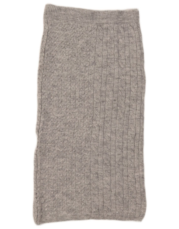 Marks & Spencer Damen Strick-Midirock Medium W30 Grau Acryl