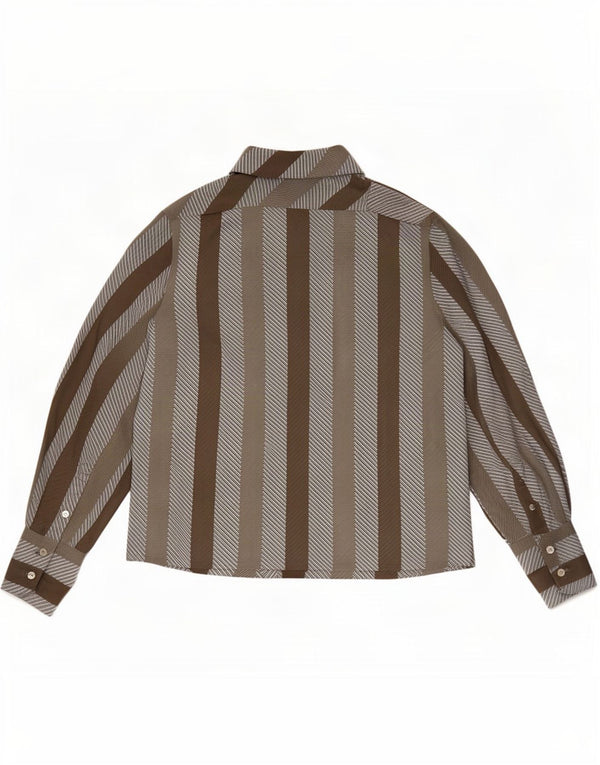 Tru Womens Pullover Shirt EU 46 XL Braun gestreiftes Polyester