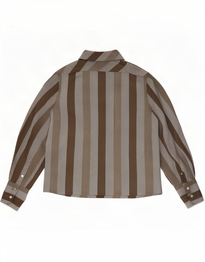 Tru Womens Pullover Shirt EU 46 XL Braun gestreiftes Polyester