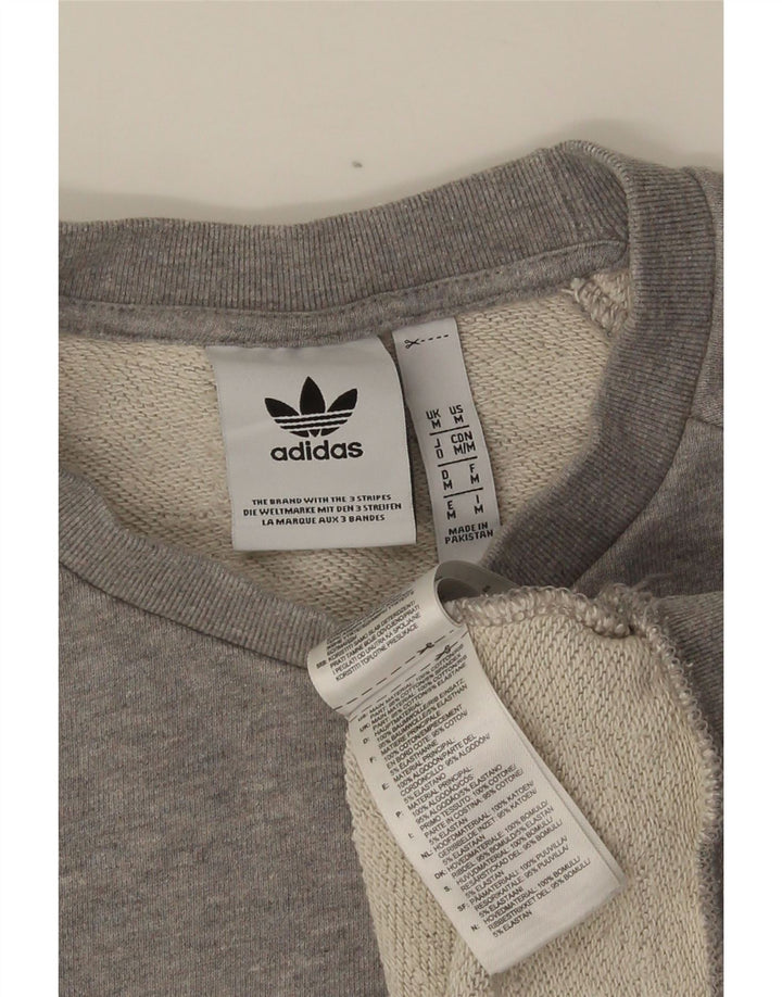Adidas Herren Grafik-Sweatshirt-Pullover aus mittelgrauer Baumwolle