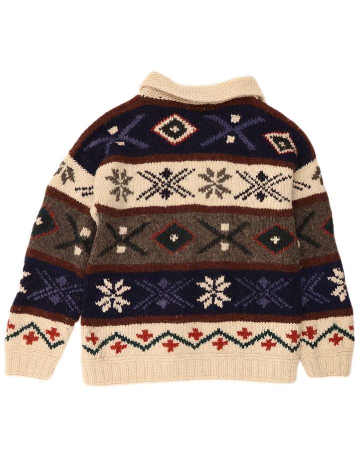 Ishka Herren-Pullover mit Rollkragen, Einheitsgröße, mehrfarbige Fair-Isle-Wolle