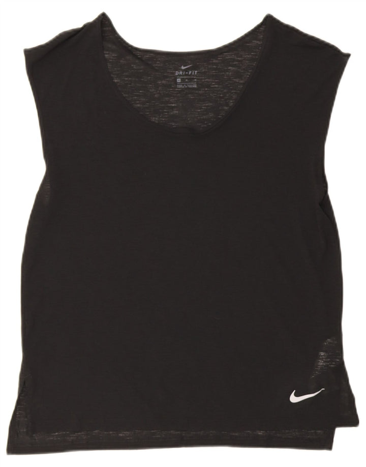 Nike Damen Dri Fit Weste Top UK 14 Medium Schwarz Polyester