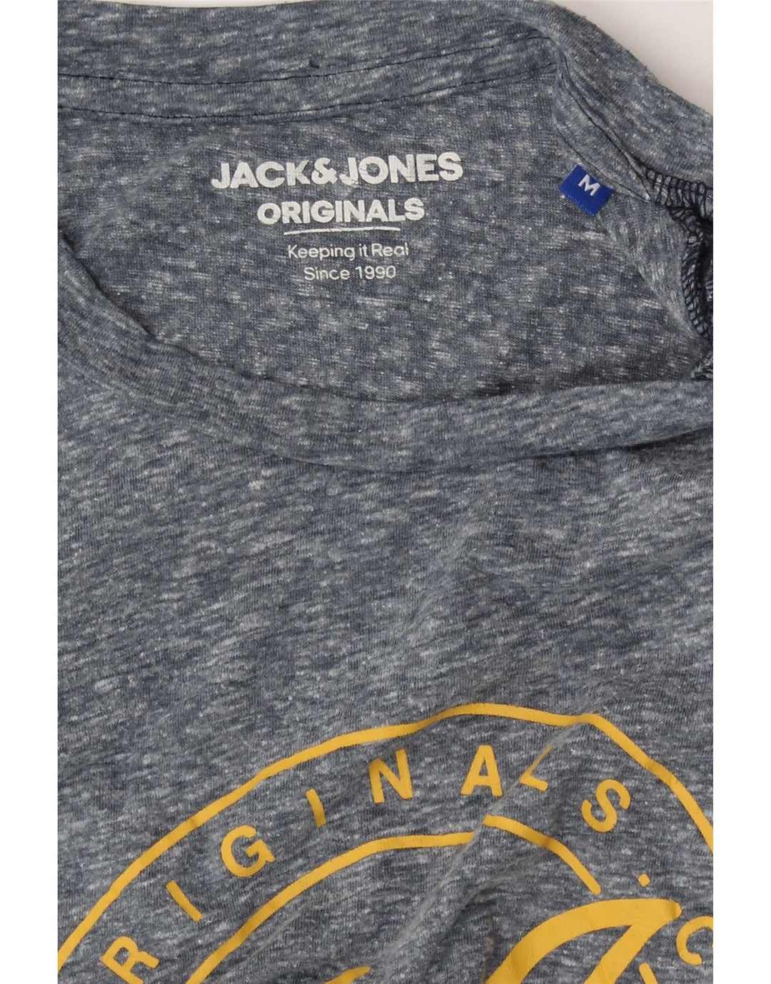 Jack & Jones Herren Grafik-T-Shirt-Oberteil Mittelblau meliert