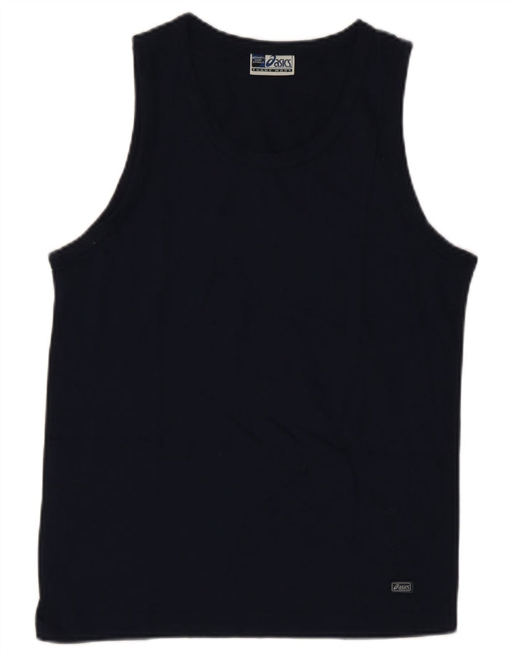 Asics Damen Weste Top UK 12 Medium Marineblau Baumwolle