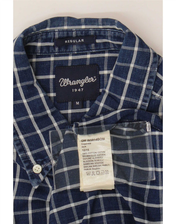 Wrangler Herren-Hemd in normaler Passform, mittelmarineblau, kariert, Baumwolle