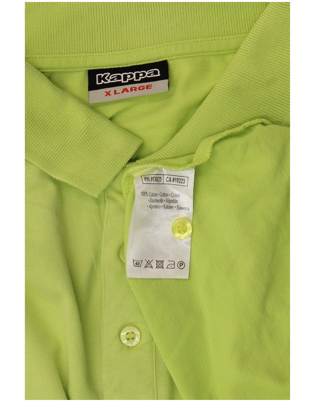 Kappa Herren Poloshirt XL Grüne Baumwolle