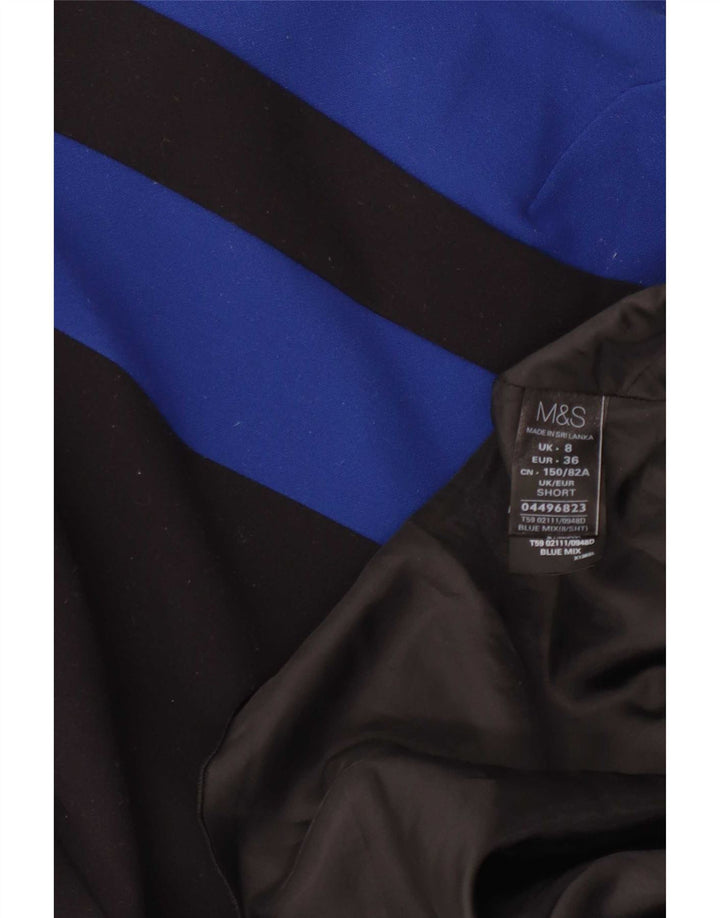 Marks & Spencer Damen Etuikleid UK 8 Small Schwarz Colourblock Polyester