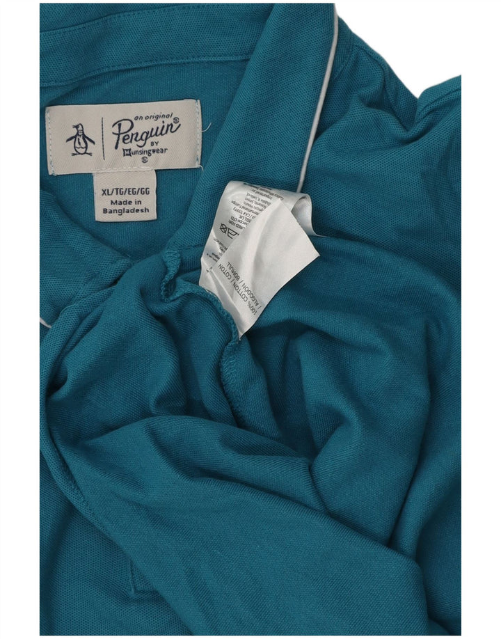Penguin Herren Poloshirt XL Blau Baumwolle