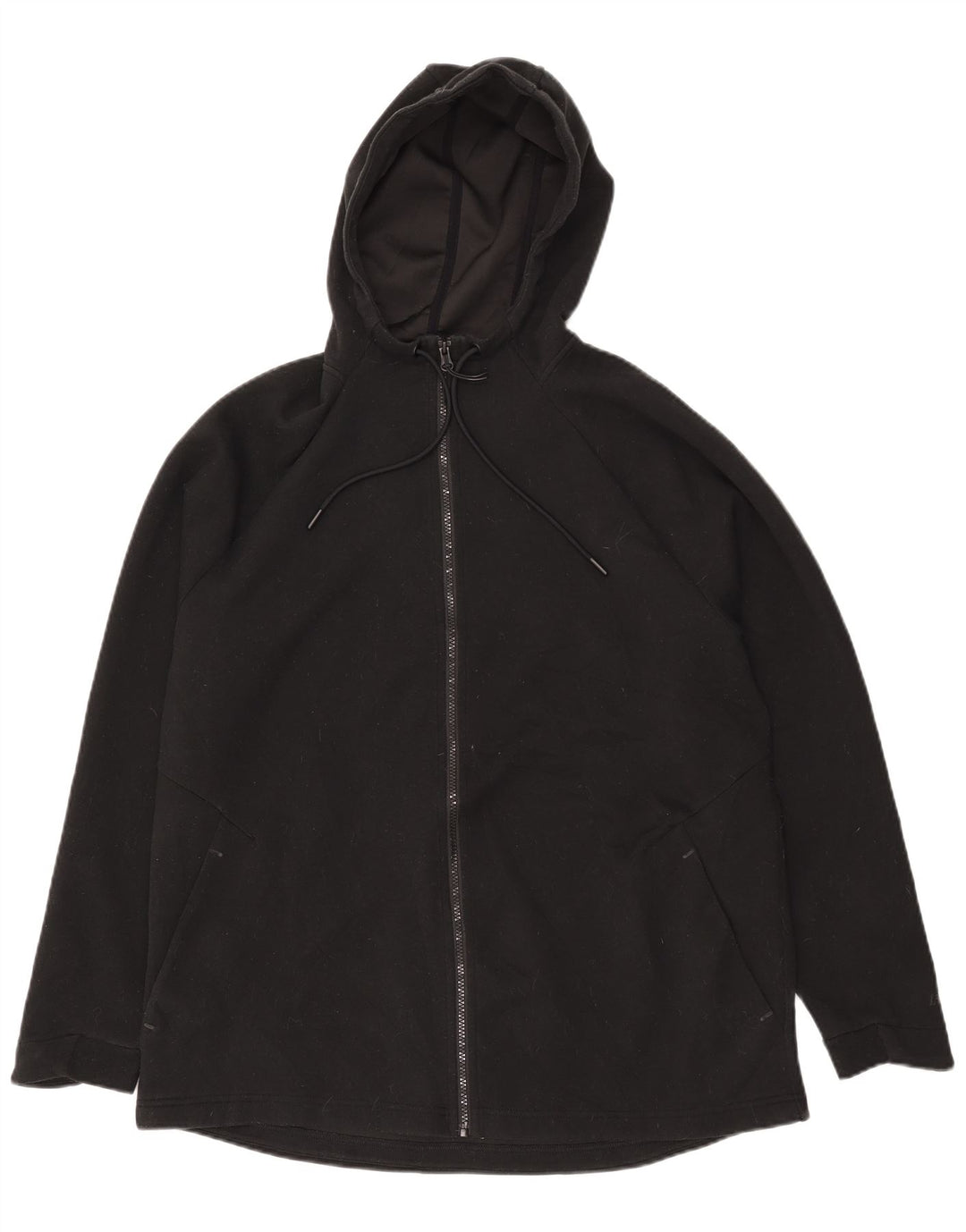 RUSSELL ATHLETIC Herren-Kapuzenpullover mit Reißverschluss, UK 42/44, großes schwarzes Polyester