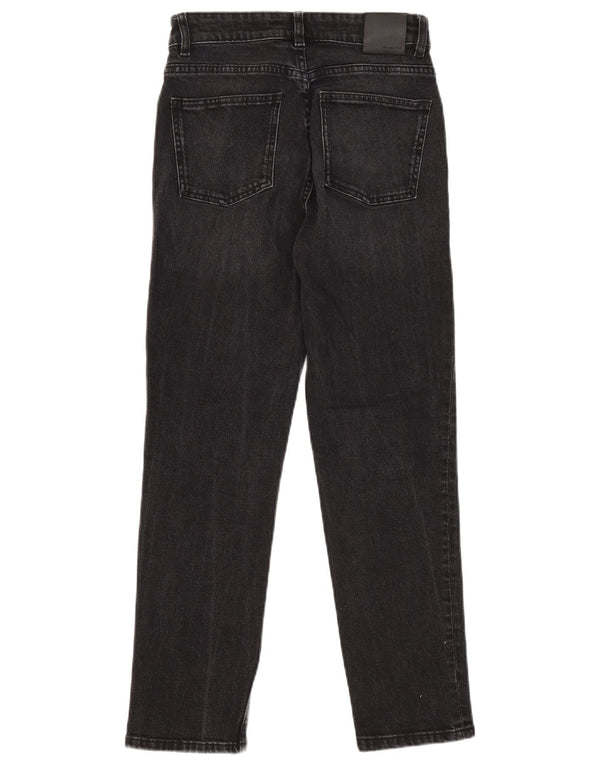 Massimo Dutti Damen Straight Jeans EU 34 2XS W24 L26 Schwarze Baumwolle