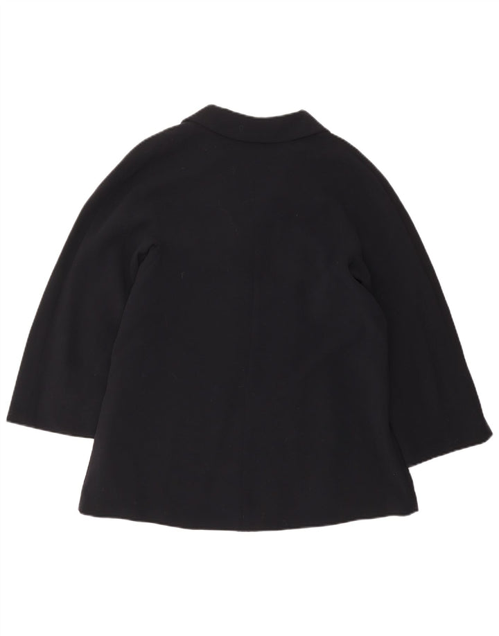 Max Mara Damen-Blazerjacke mit 2 Knöpfen, Größe S, Marineblau, Wolle, UK 10