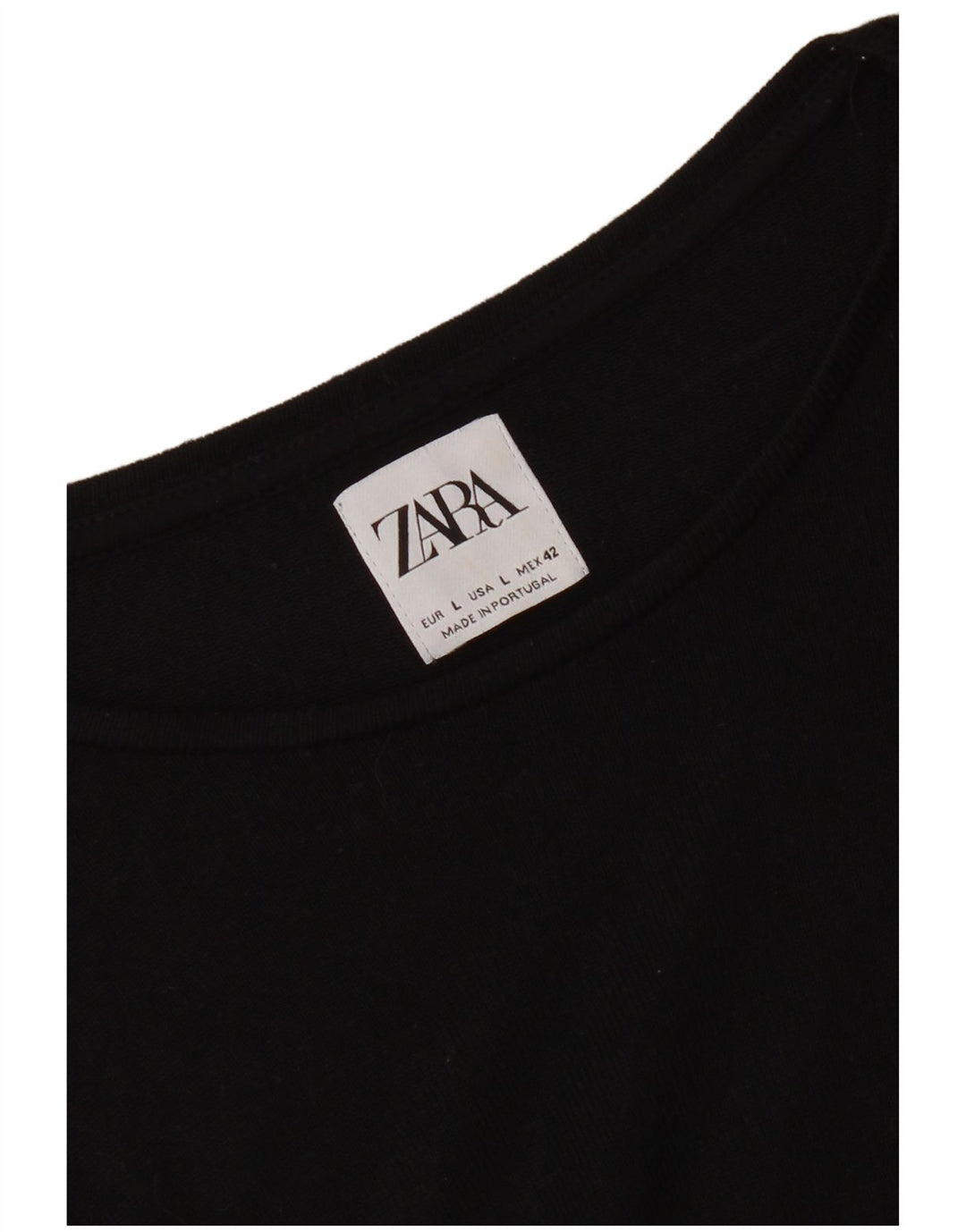 Zara Damen T-Shirt Top UK 16 Large Schwarz