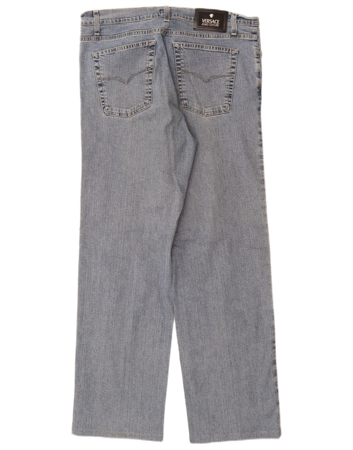 Versace Damen Straight Jeans W34 L31 Blau