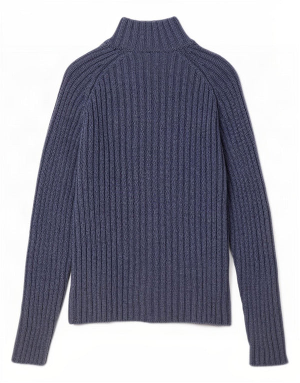 Lacoste Damen-Strickjacke mit normaler Passform, Größe 38, mittelblaue Wolle