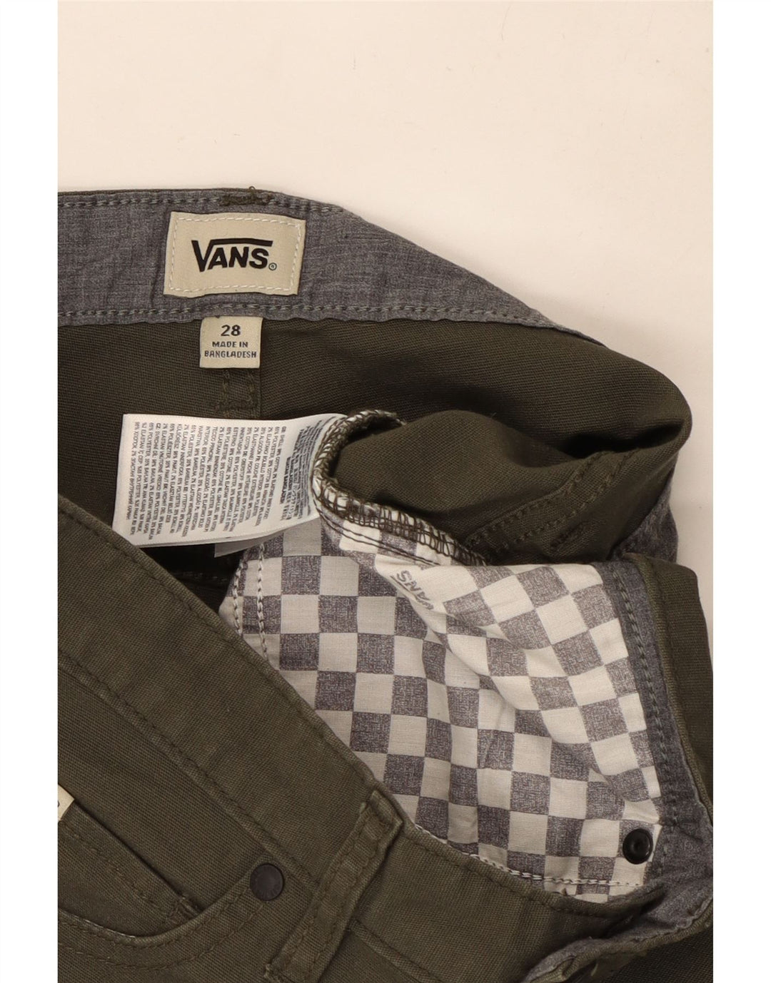 VANS Herren Freizeitshorts W28 Small Khaki Baumwolle